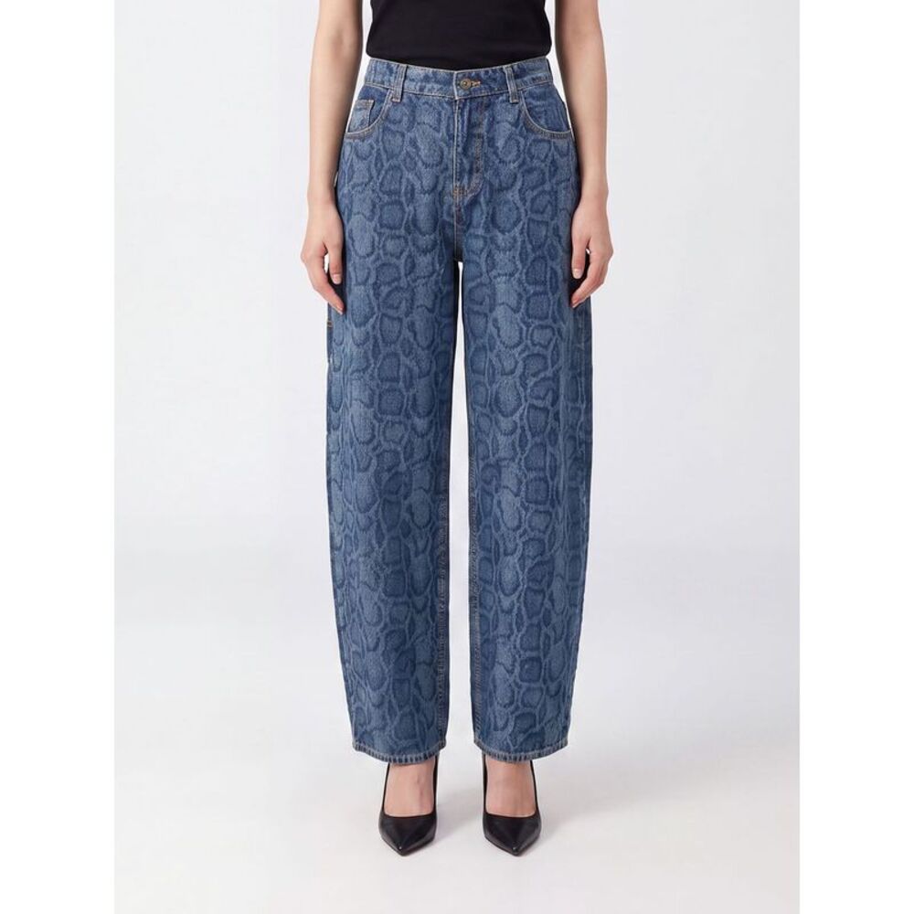 Liu Jo Women Liu Jo High-Waisted Animalier Print Cotton Denim Jeans